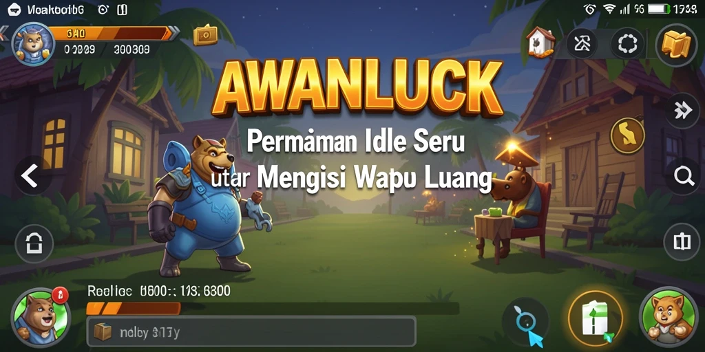 Tampilan gameplay <strong>AWANLUCK</strong> yang menawan dengan karakter bergerak otomatis.