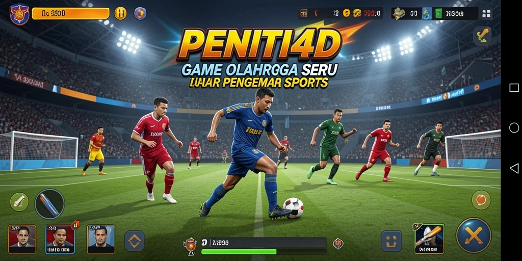 Screenshot utama dari PENITI4D menampilkan aksi seru dalam gameplay olahraga.